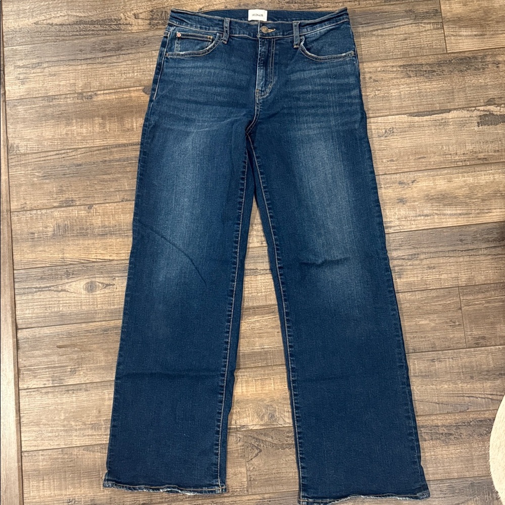 Hudson Jeans “Rosalie” Women's Wide-Leg Jeans in Dark Blue Wash